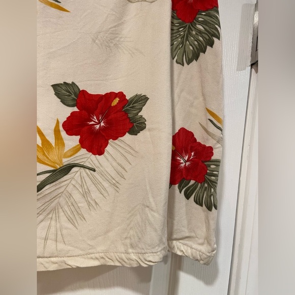 Jamaica Bay Cream Pink Tropical Floral Print Skort Size Zip Flowy Beachy Size 8 - Picture 4 of 8